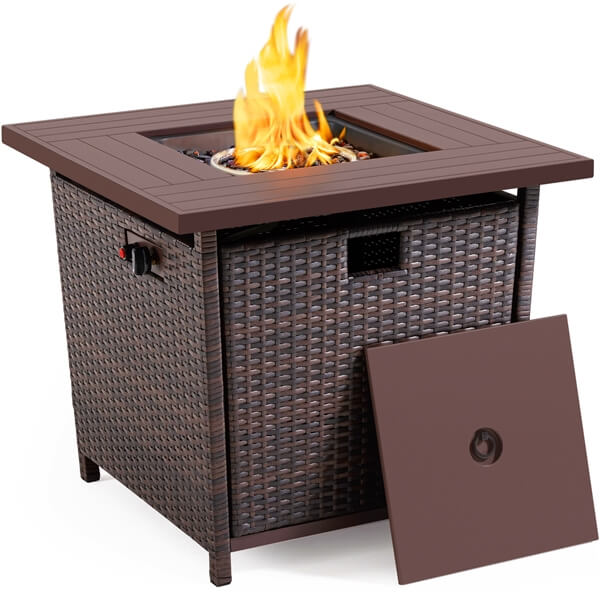 28” Wicker Fire Pit Table