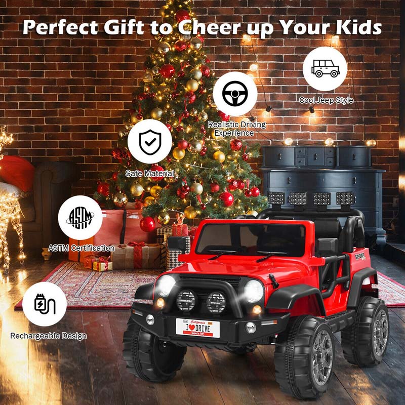 2-Seater Kids Ride on Truck, 12V Battery Electric Toddler Motorized Vehicles Riding Toy Car with Remote Control