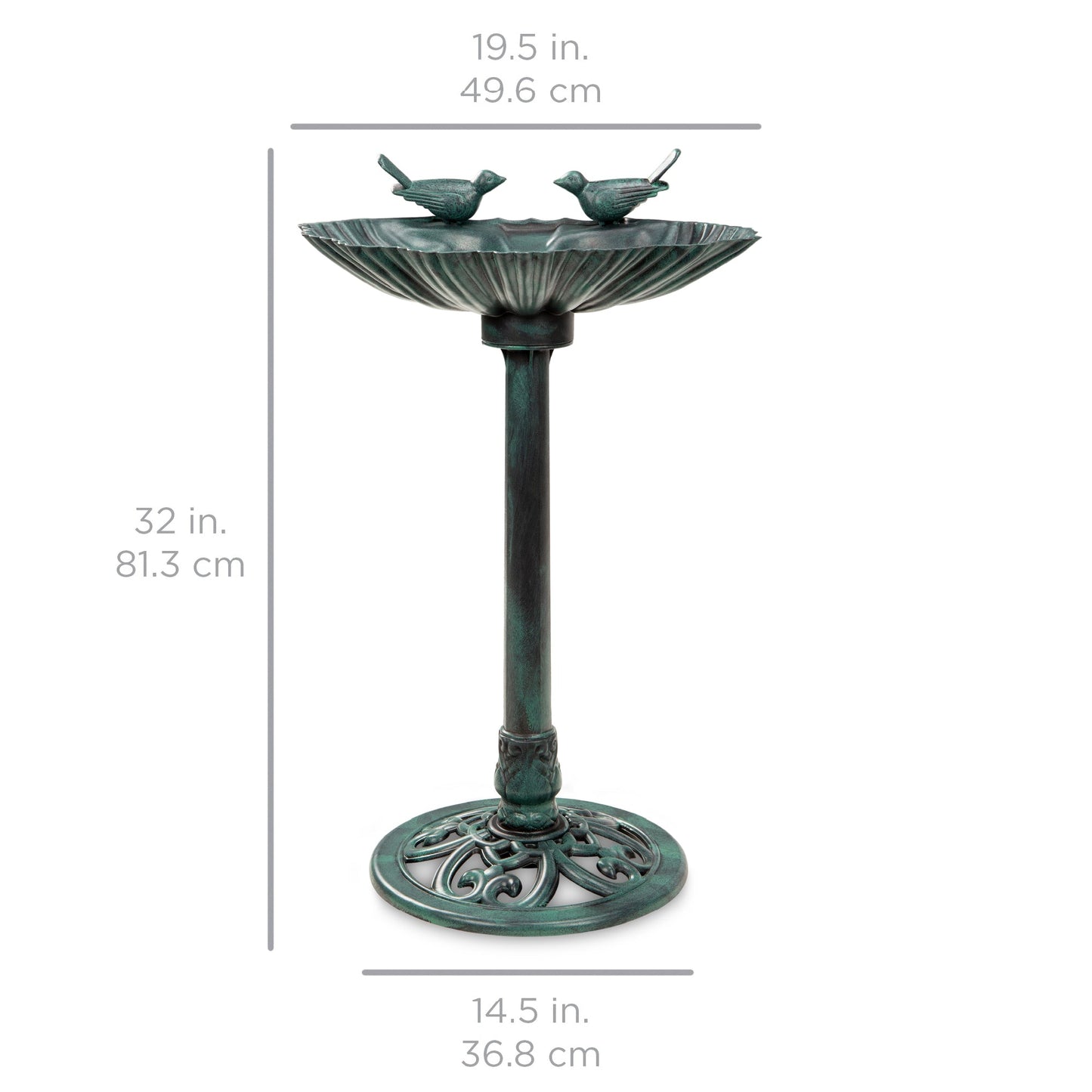 Pedestal Bird Bath Decoration w/ Sparrow Statues