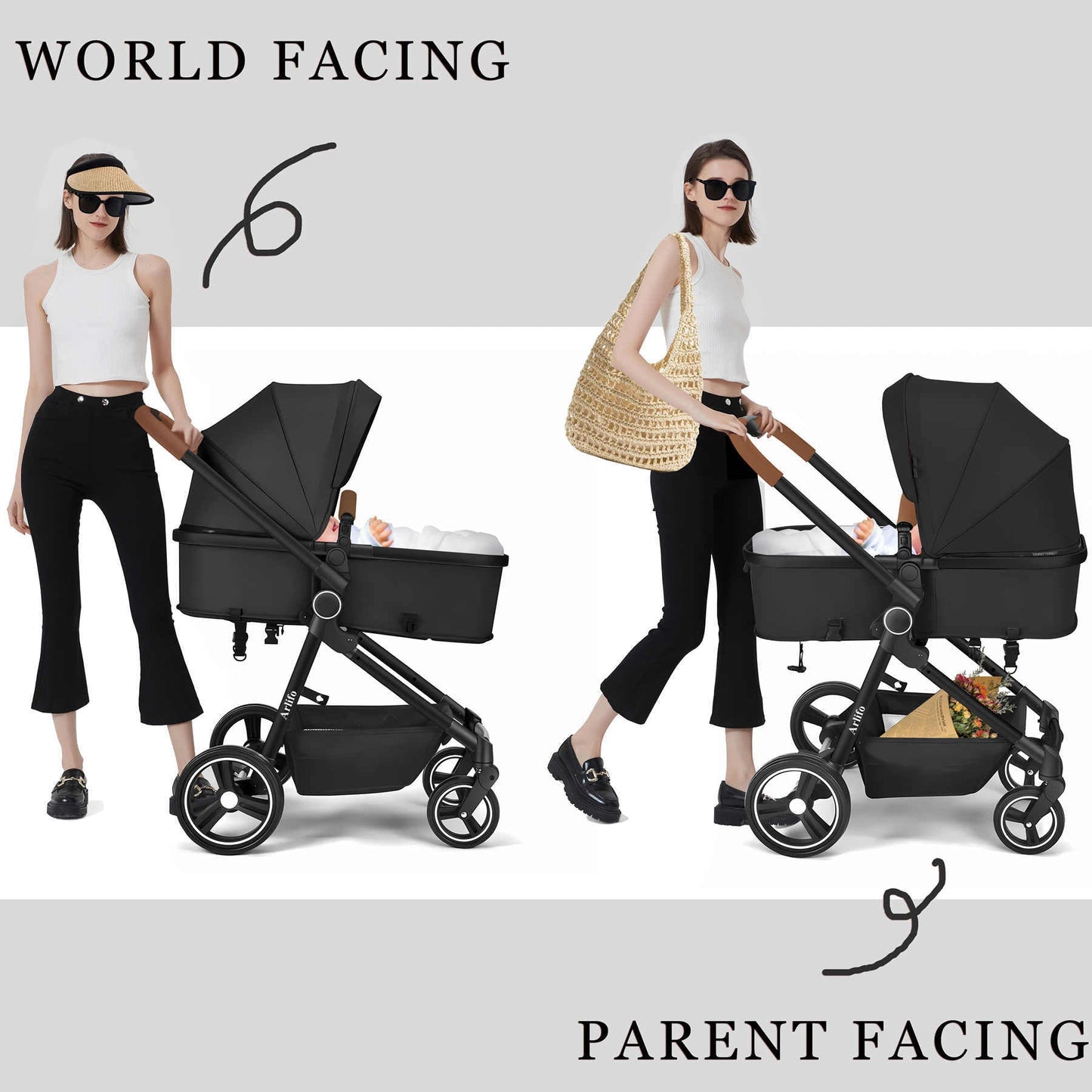 Arlifo™ Best 2-In-1 Baby Infant Foldable Stroller For All-Terrain