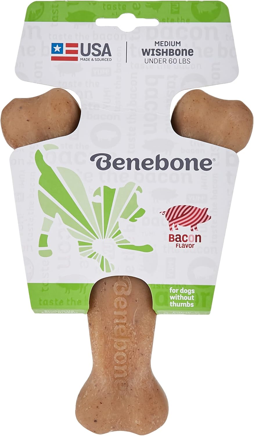 Benebone Wishbone Durable Dog Chew Toy – Made with Real Meat for Aggressive Chewers