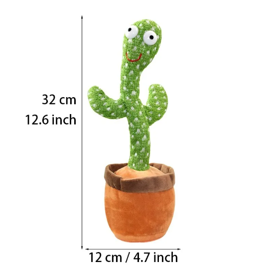 Kids Talking & Dancing Cactus Toy – Interactive Singing Plush with LED & Music