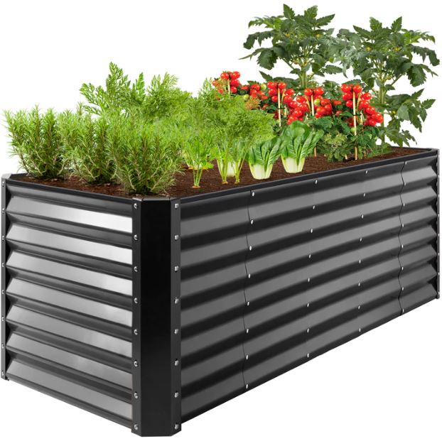 Outdoor Metal Raised Garden Bed for Vegetables, Flowers, Herbs - 8x2x2ft