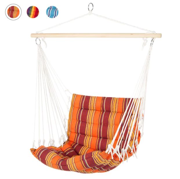 Padded Indoor/Outdoor Cotton Hammock Chair w/ 40in Spreader Bar