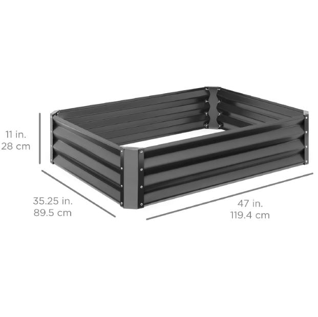 Outdoor Metal Raised Garden Bed for Vegetables, Flowers, Herbs