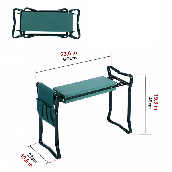 Garden Kneeler & Seat – Foldable, Sturdy Bench with Storage Pouch