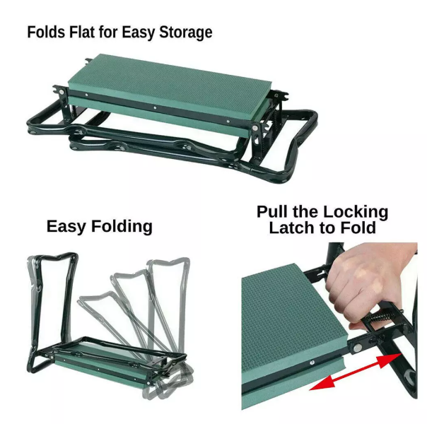 Garden Kneeler & Seat – Foldable, Sturdy Bench with Storage Pouch