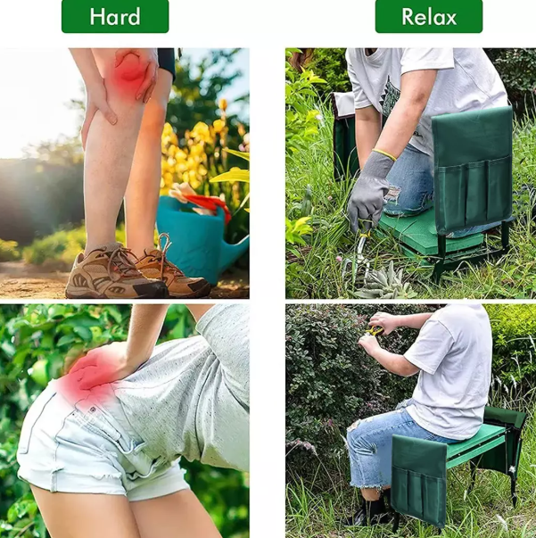 Garden Kneeler & Seat – Foldable, Sturdy Bench with Storage Pouch