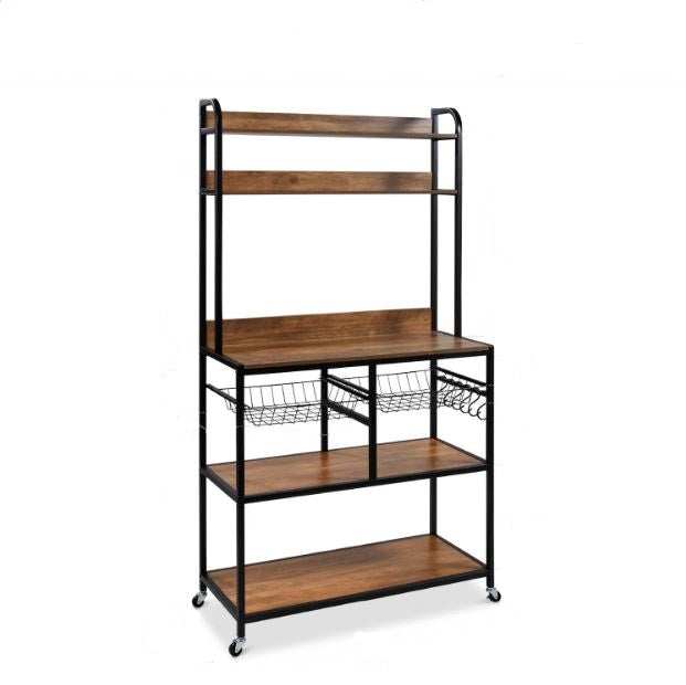 Counter-Height Baker's Rack w/ Locking Wheels, Adjustable Feet - 67in