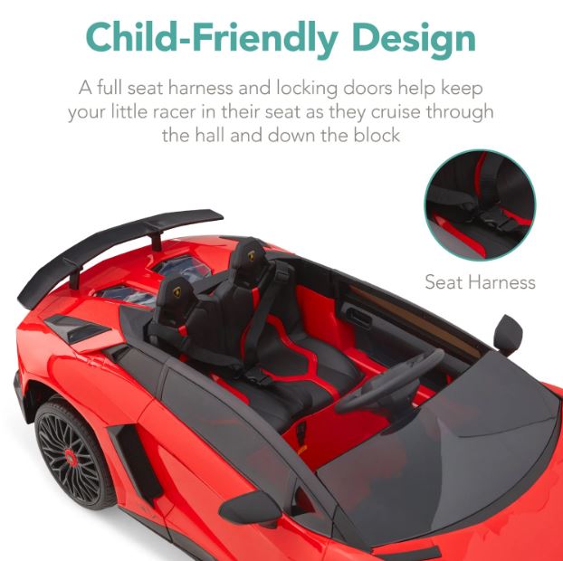 12V Kids Ride On Lamborghini Aventador SV Sports Car Toy w/ Parent Control