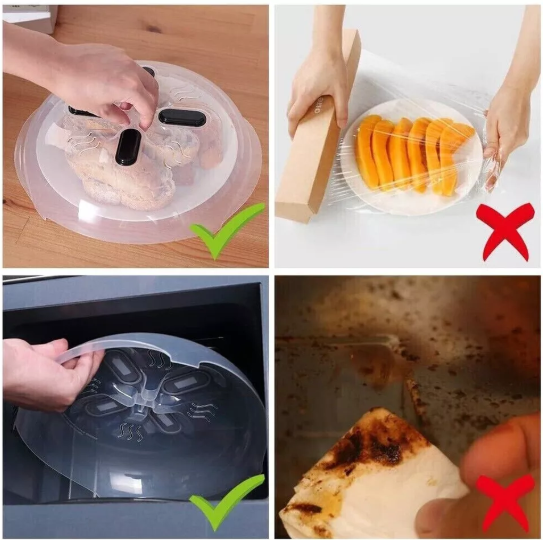 Magnetic Microwave Splatter Cover – Anti-Splatter Guard with Steam Vents & Lid