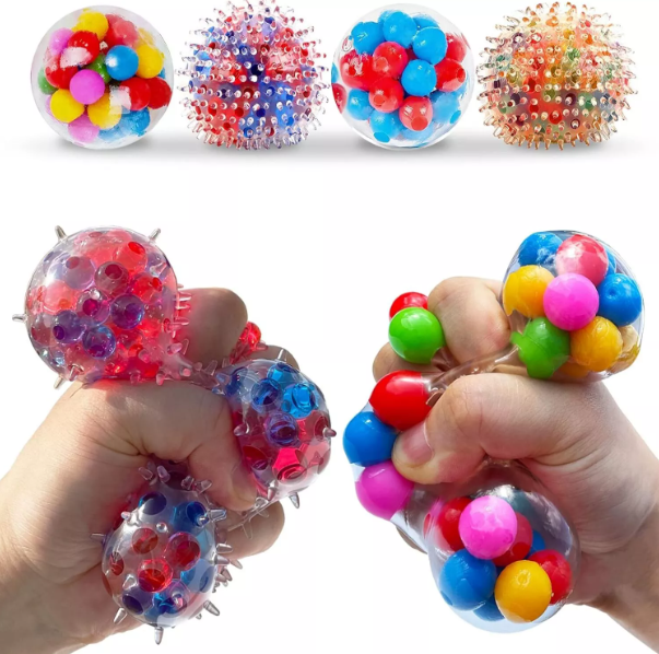 4-Pack Stress Relief Squishy Balls – Anti-Stress & Fidget Toys for Anxiety & Relaxation