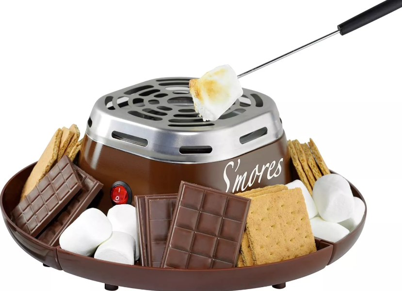 Tabletop Indoor Electric S'mores Maker with Marshmallow Roasting Sticks