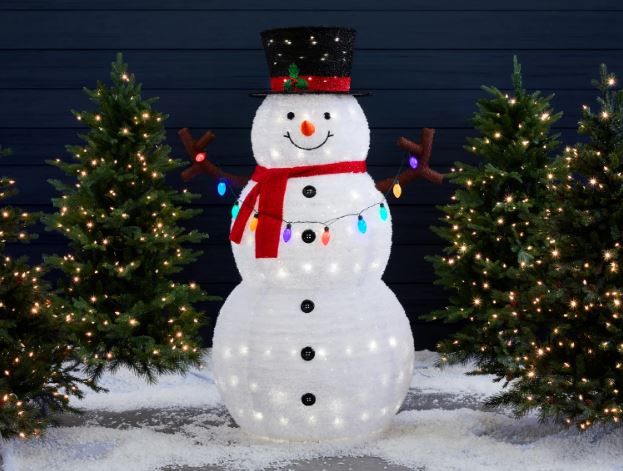 Lighted Pop-Up Snowman Outdoor Christmas Decoration w/ 200 LED Lights - 5ft