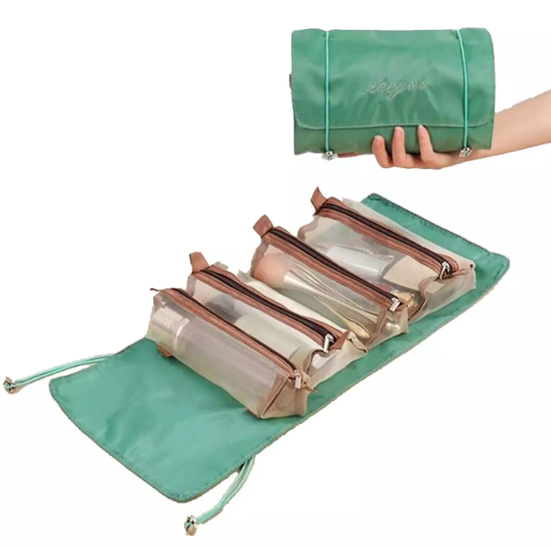 Foldable Toiletries Bag for Women with Multiple Detachable Compartments